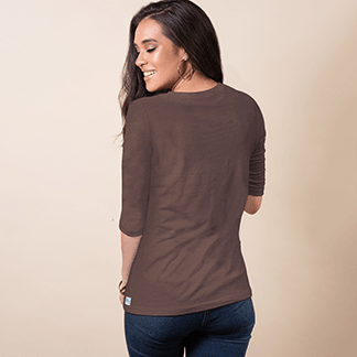 POLO BAMBÚ+PIMA MANGA 3/4 SAFARI BROWN2