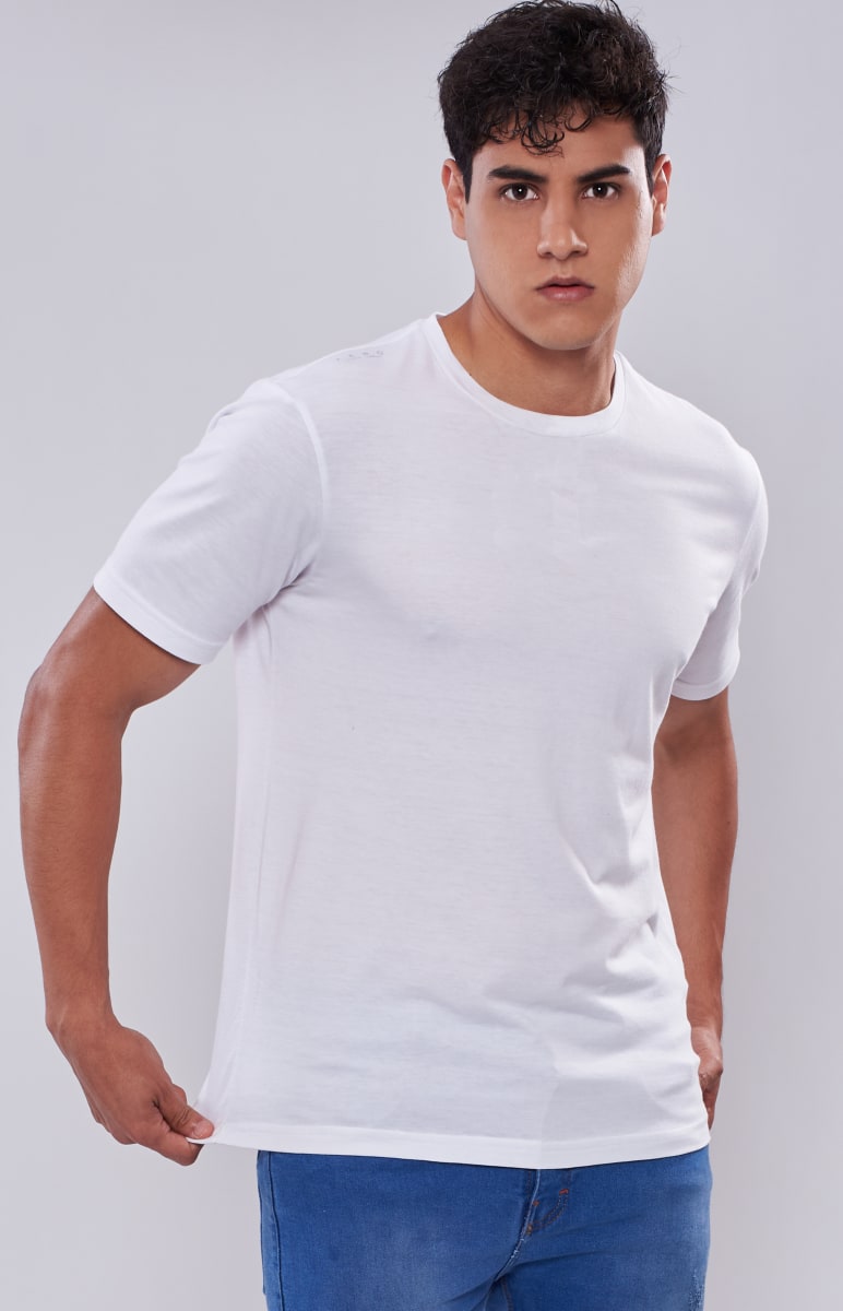 POLO CREW NECK WHITE BAMBÚ+PIMA