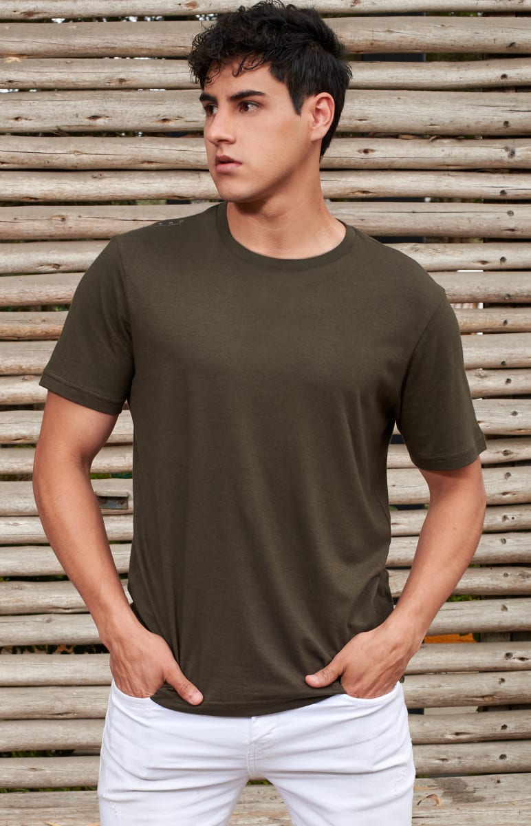 POLO CREW NECK BAMBÚ+PIMA DARK MOSS2