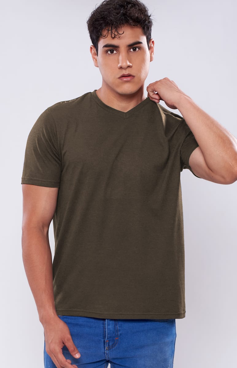 V NECK MAN DARK MOSS BAMBÚ+PIMA1