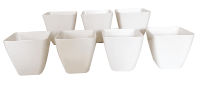Set de 7 Maceteros Bios Cuadrado Blancos 13,3x13,3x12,4 cm