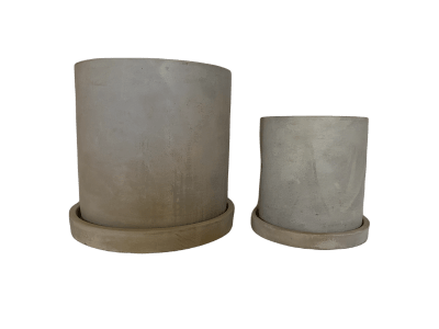Set 2 Maceteros Cemento S 13x13x13 cm y L 18x18x18cm