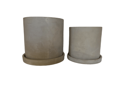 Set 2 Maceteros Cemento S 13x13x13cm + M 15x15x15cm