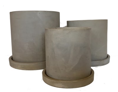 Set 3 Maceteros Cemento S 13x13x13 cm + M 15x15x15cm + L 18x18x18cm