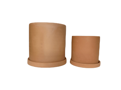 Set 2 Maceteros Terracota Cilindro S 13x13x13cm + L 18x18x18cm