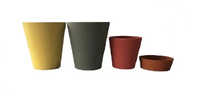 Set 4 Macetas Arena 1 Alto 20x20x18 cm Gris 1 Alto 20x20x18 cm Mostaza 1 Med Rojo 1 Sucu Nar