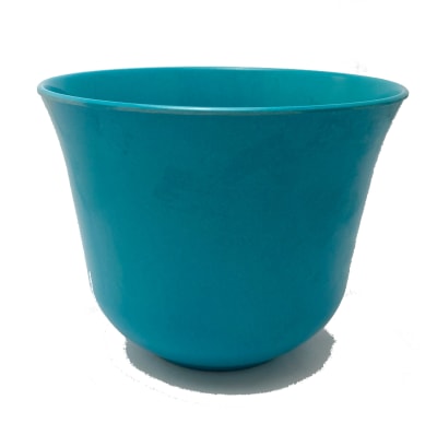 Set De 2 Macetero Bio Bamboo Curvo Turquesa 16,5x16,5x13 cm