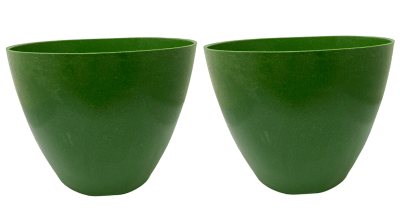 Set De 2 Macetero Bio Bamboo Actual Musgo 24x24x18 cm