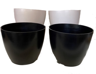 SET 4 Maceteros Bio Actual 2 Negro 2 Blanco 24x24x18 cm