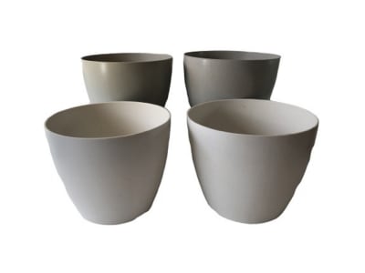 Set 4 Maceteros Bios Actual 2 Gris, 2 Blanco 24x24x18 cm