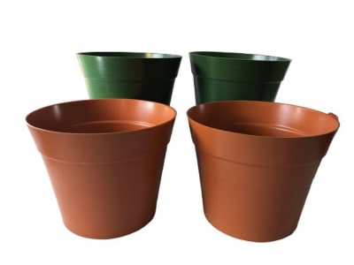 Set 4 Maceteros Bios Clásico 2 Terracota, 2 Musgo 25x25x17 cm