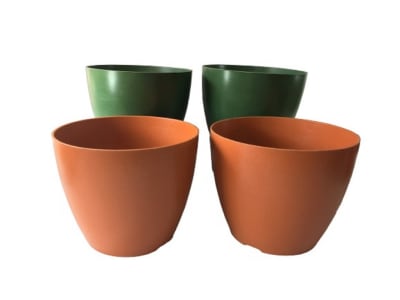 Set 4 Maceteros Bios Actual 2 Terracota, 2 Musgo 24x24x18 cm