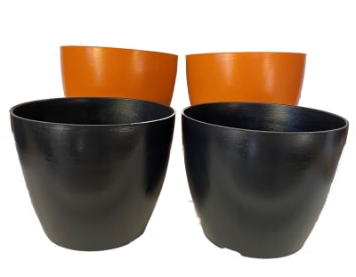 Set 4 Maceteros Bios Actual 2 Negro 2 Terracota 24x24x18 cm