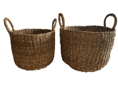 Set 2 Cestos Delhi S28X28X26cm y L 38X38X30cm