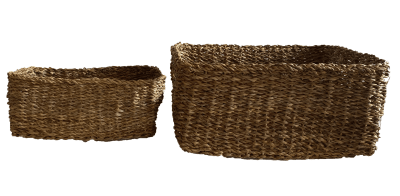 Set 2 Cestos Rect Ganjes S 30x20x14 cm  y L40x30x18cm