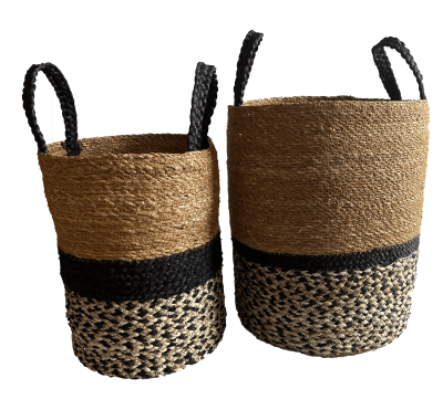 Set De 2 Cestos Bengala M28x28x38cm +L33x33x45cm