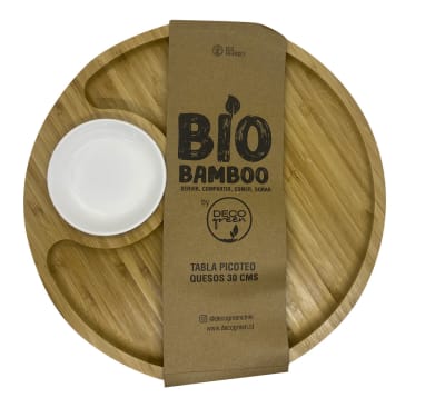 Tabla De Picoteo Bio Bamboo Quesos 30 Cm
