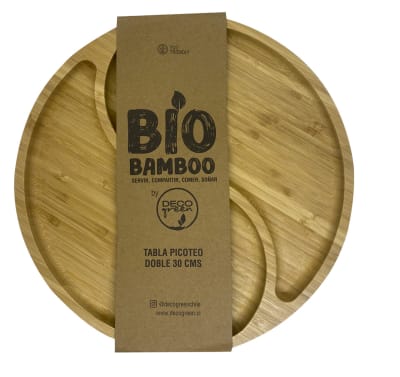 Tabla De Picoteo Bio Bamboo Doble 30 Cm