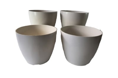 Set 4 Maceteros Bios Actual 4 Blancos 24x24x18 cm