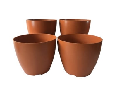 Set 4 Maceteros Bios Actual 4 Terracota 24x24x18 cm