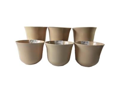 Set 6 Macetero Bios Curvo 6 Blancos 16,5x16,5x13 cm