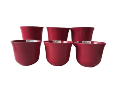 Set 6 Macetero Bios Curvo, 6 Purpura 16,5x16,5x13 cm