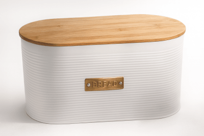 Panera Placa Dorada Tapa De Bamboo 33X18X18 Cm