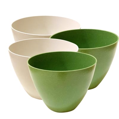 Set 4 Maceteros Bios Actual 2 Blanco, 2 Musgo 24x24x18 cm