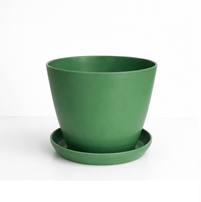 Set de Macetero con Plato Actual Musgo 24x24x18 cm