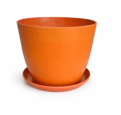 Set de Macetero con Plato Actual Terracota 24x24x18 cm