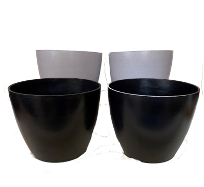 SET 4 Maceteros Bio Actual 2 Negro 2 Gris 24x24x18 cm