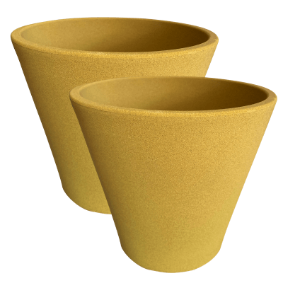Set De 2 Macetero Bio Arena Alto Mostaza 20x20x18 cm