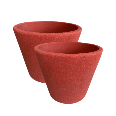 Set De 2 Macetero Bio Arena Mediano Rojo 15x15x13 cm