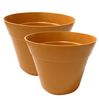 Set De 2 Macetero Bio Bamboo Clasica Terracota 25x25x17 cm