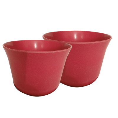 Set De 2 Macetero Bio Bamboo Curvo Purpura 16,5x16,5x13 cm