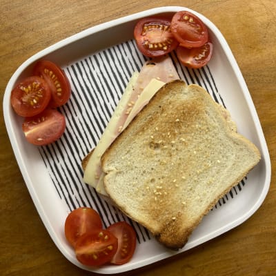 Plato Biobamboo Cuadrado Rayas 18X18 Cm