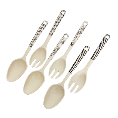 Setcuchara Y Tenedor Ensalada Bio Rayas