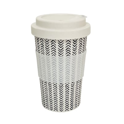 Mug Con Tapa De Silicona Biobamboo Flechas