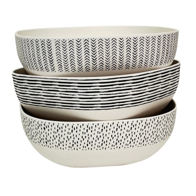 Bowl Biobamboo Cuadrado Puntos 20X8 Cm