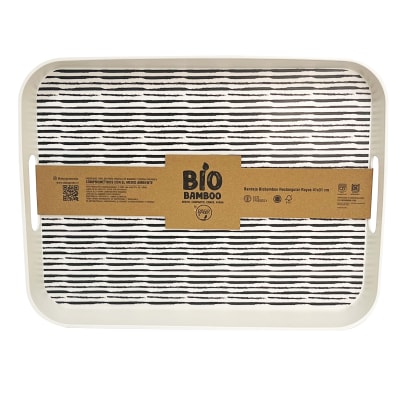 Bandeja Bio Rectangular Rayas 41X31 Cm