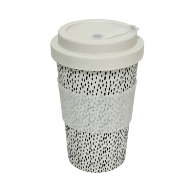 Mug Con Tapa De Silicona Biobamboo puntos