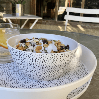 Bandeja Biobamboo Redonda Puntos 30 Cm