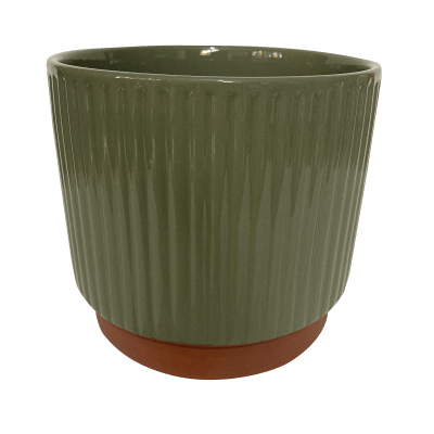 Macetero Enlozado Oliva  20x18