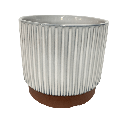 Macetero Enlozado Blanco  17x15