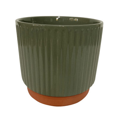 Macetero Enlozado Oliva  17x15