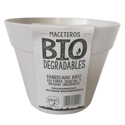 Macetero Bio Bamboo Redondo Blanco 13,7x13,7x10 cm