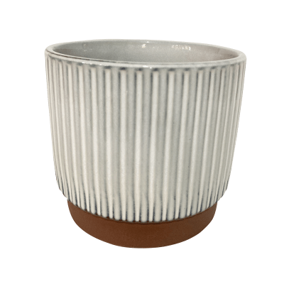 Macetero Enlozado Blanco  14x12