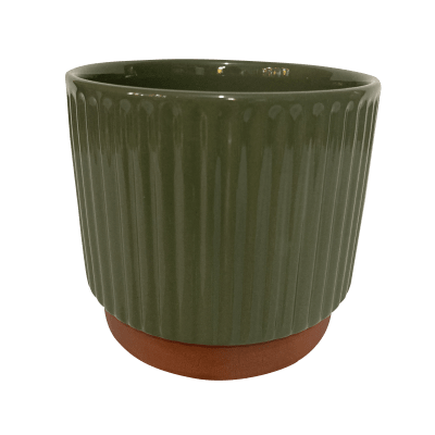 Macetero Enlozado Oliva  14x12