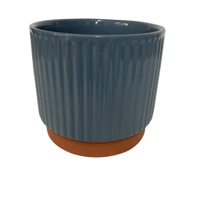 Macetero Enlozado Azul  14x12