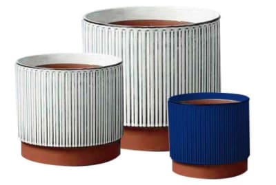 Set 3 Maceteros Terracota Indigo S 14x14x12cm, M 17X17X15cm y L 20x20x18cm